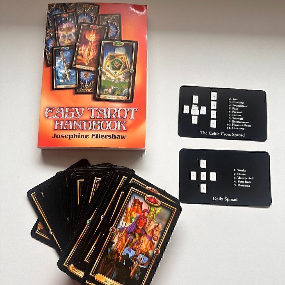 Easy Tarot Kit – Gilded Tarot Deck & Guidebook by Josephine Ellershaw